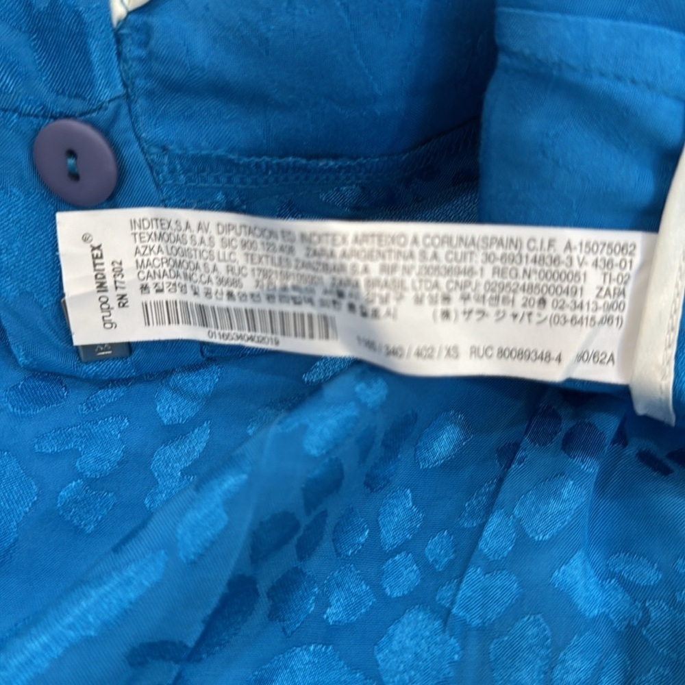 Zara Blue Patterned Satin Pants Size XS NWT - Picture 14 of 14